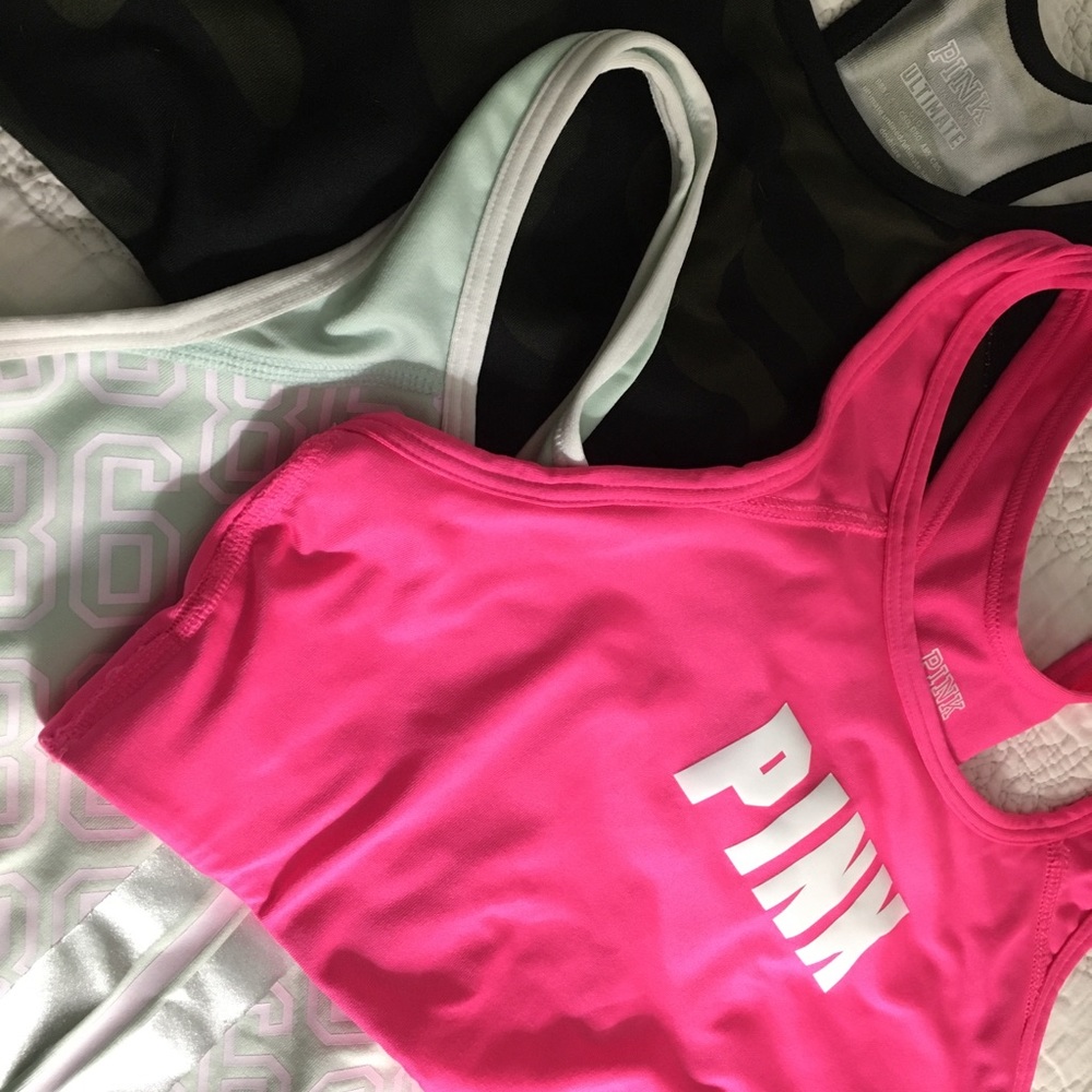 3 total VS Pink sports bras